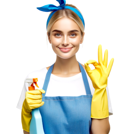 Cheerful cleaning professional giving an OK sign in Parker, CO.